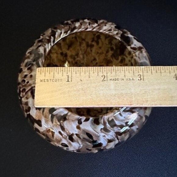 Art Glass Murano style vase/bowl/votive holder, Tortoise Leopard Motif - Picture 3 of 8